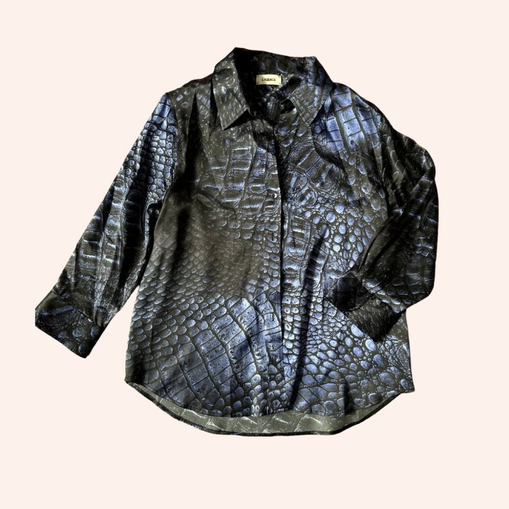 L'agence Snake Print Buttonup - image 1